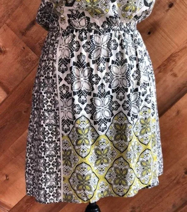 O’Neill Boho Strapless Sun Dress Black Yellow Medium - Image 3