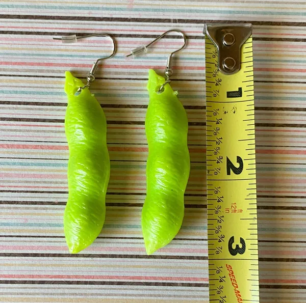 Kawaii y2k funny funky style EDAMAME earrings - Image 3