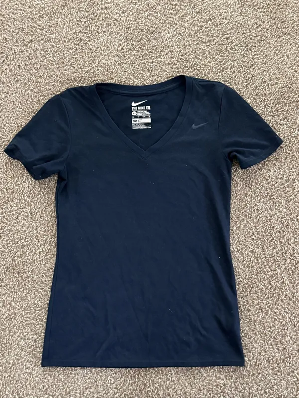 Nike Dri-FIT XS V-Neck Athletic Tee 2 Shirt Bundle Purple Navy Workout Gym - Image 9