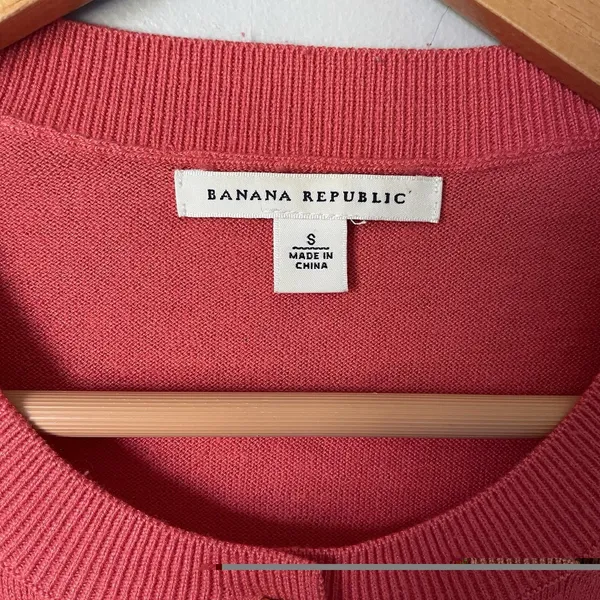Banana Republic Vintage Silk Blend Knit Cardigan Sweater Peach Pink Size Small - Image 7