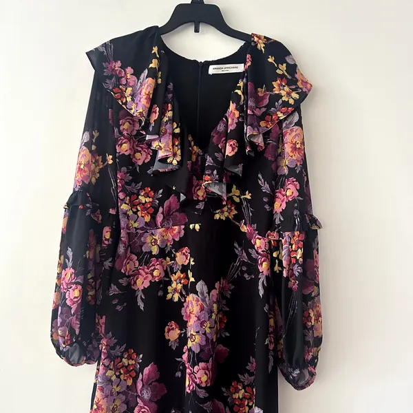Amanda Uprichard Talulah Midi Dress Evening Blossom Floral Black - Image 6