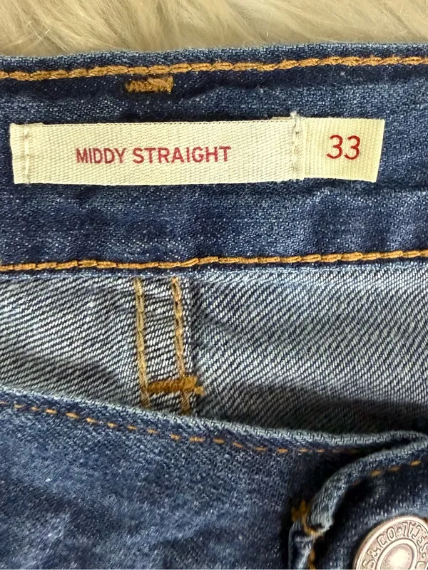 Levi’s Middy Straight Jeans Women’s Size 33 Dark Wash 100% Cotton - Image 3