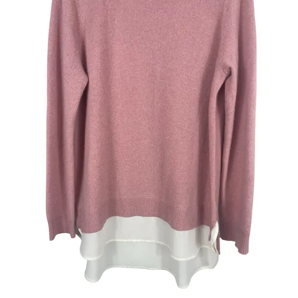Cashmere Charter Club Sweater Womens M Pink 100% Cashmere Embellished Collar - Image 3