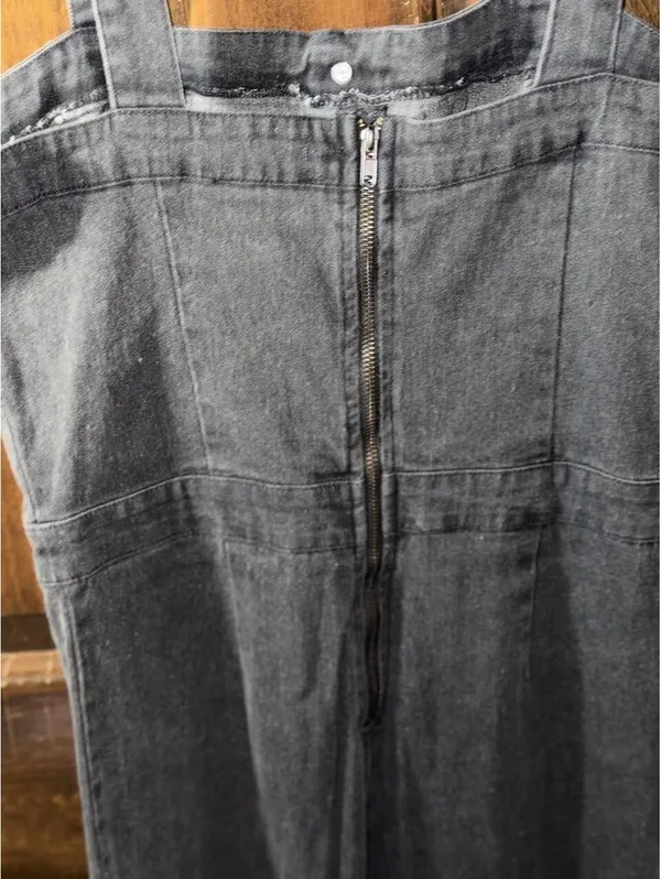 Women's Grey and Black Jumpsuit Gray Size M - Image 4