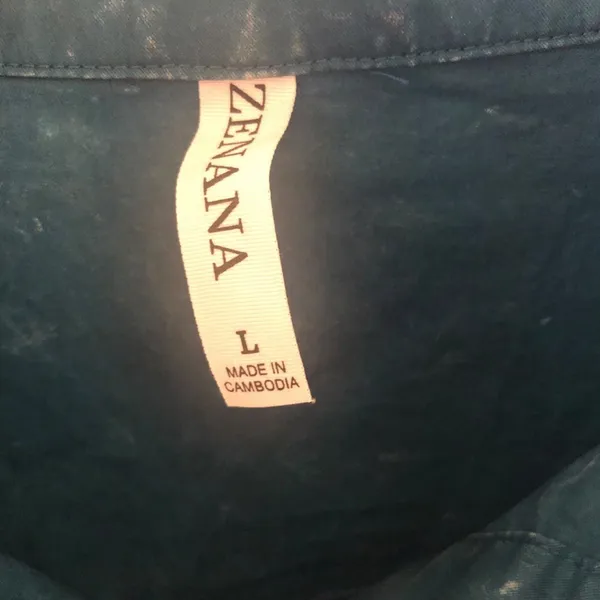 Zenana Solid Mineral Washed Shacket Size L (PTP 23” approx.) Teal - Image 6