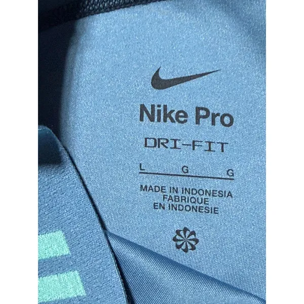Nike Pro Dri-FIT‎ Women Large Blue Abstract Graphic Compression Athletic Shorts - Image 4