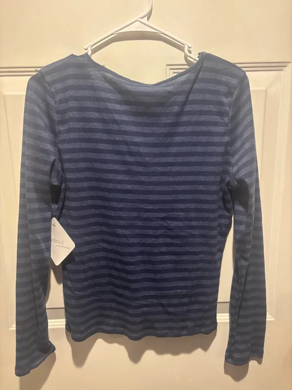 Rebellious Navy Striped Long Sleeve Blue Size M - Image 2