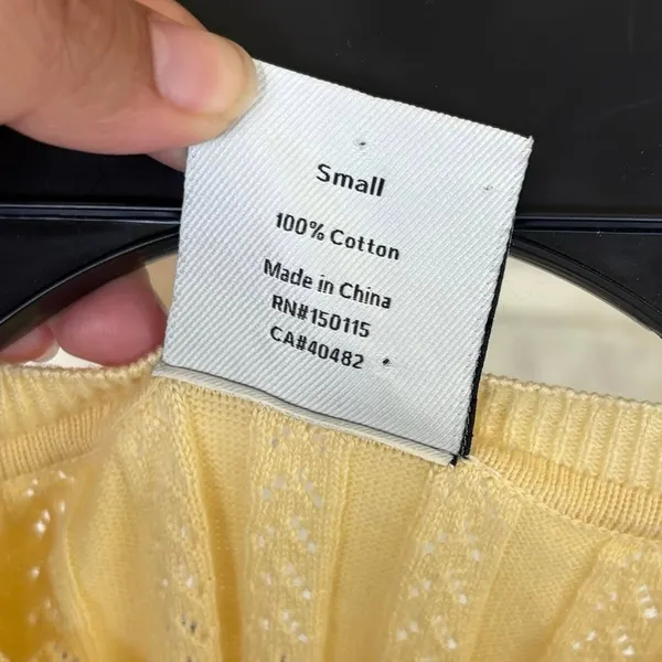 Varley 100% Cotton Yellow Florian Knit Maxi Dress Size Small - Image 4