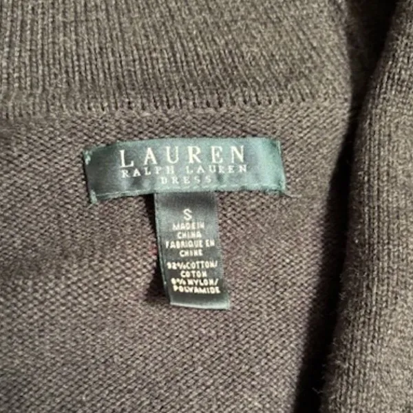 Lauren Ralph Lauren Buckle Wrap Sweater Dress Sz S Elegant Knit Workwear - Image 6