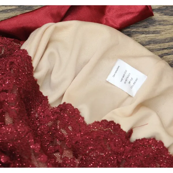 NWT Emerald Sundae Womens Glitter Lace Halter Bodycon Dress Red M - Image 8