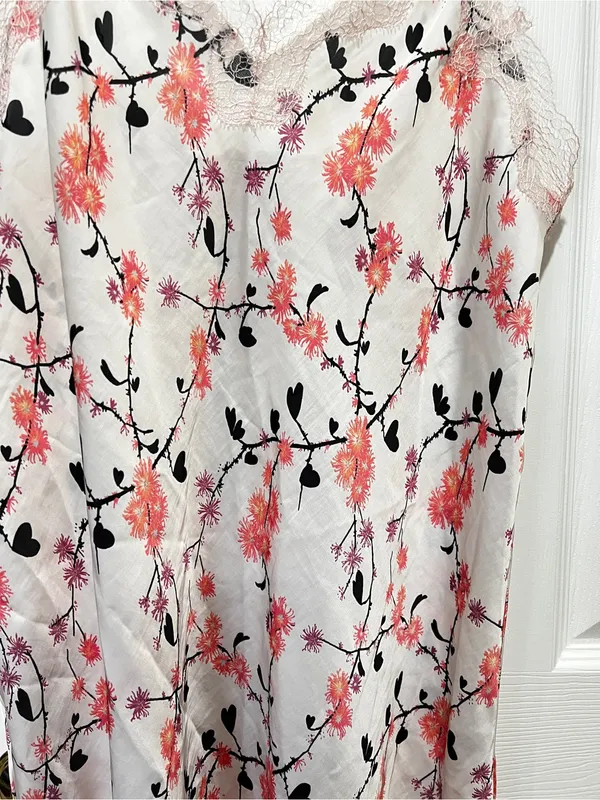 Victoria's Secret Chemise Slip Nightgown Pajama Dress Size Medium Lace Floral - Image 4