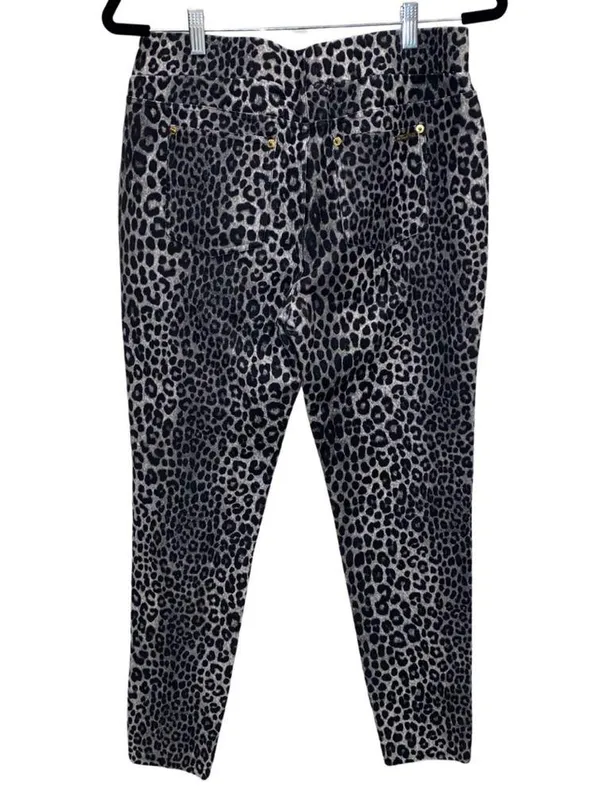 Ladies Michael Kors Snow Leopard Ponte Pants Pull-On Leggings L - Image 8