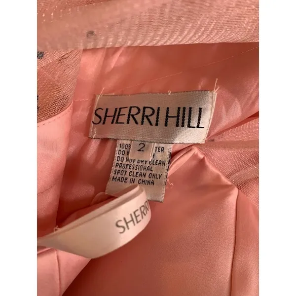 SHERRI HILL Pink Crystal Tulle and Satin Formal Gown Size 2 Prom Quinceañera - Image 6