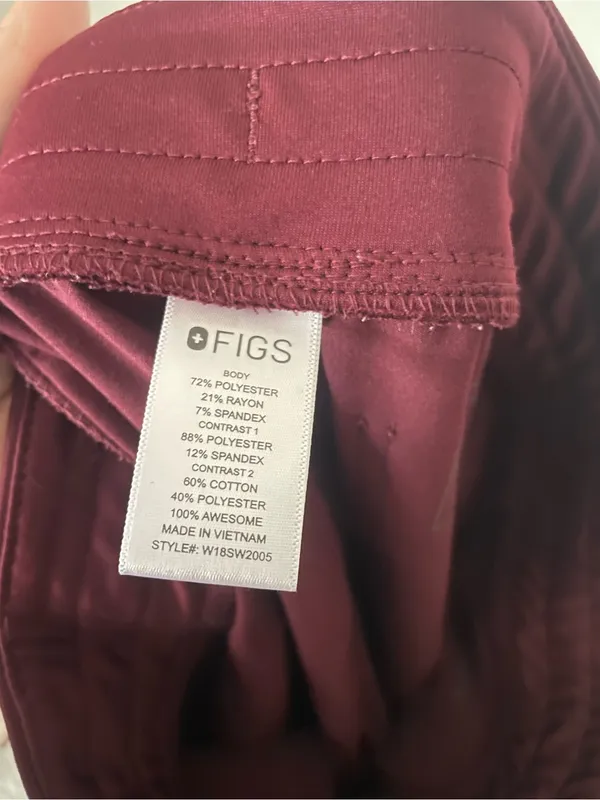 Figs Zamora Joggers Pants in Burgundy Size XS - Image 4