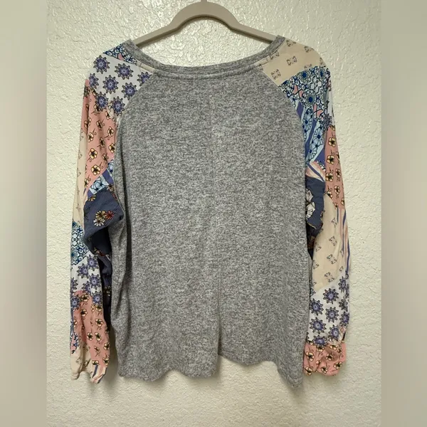 FREEBIRD Heather Gray Knit Top Size XL - Image 4