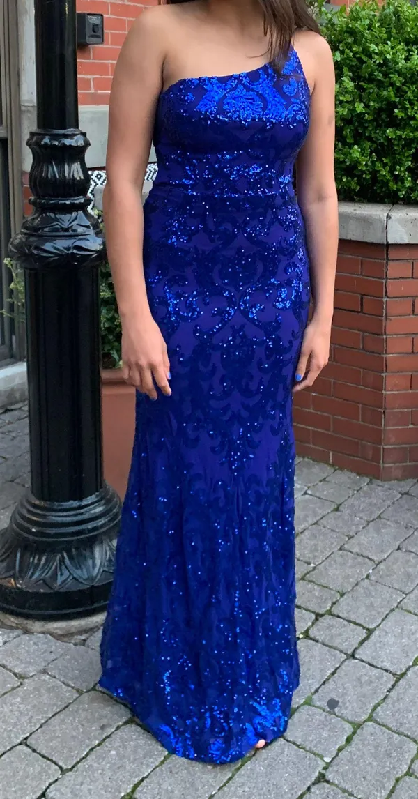 Windsor Blue Sequin Prom Dress - Image 2