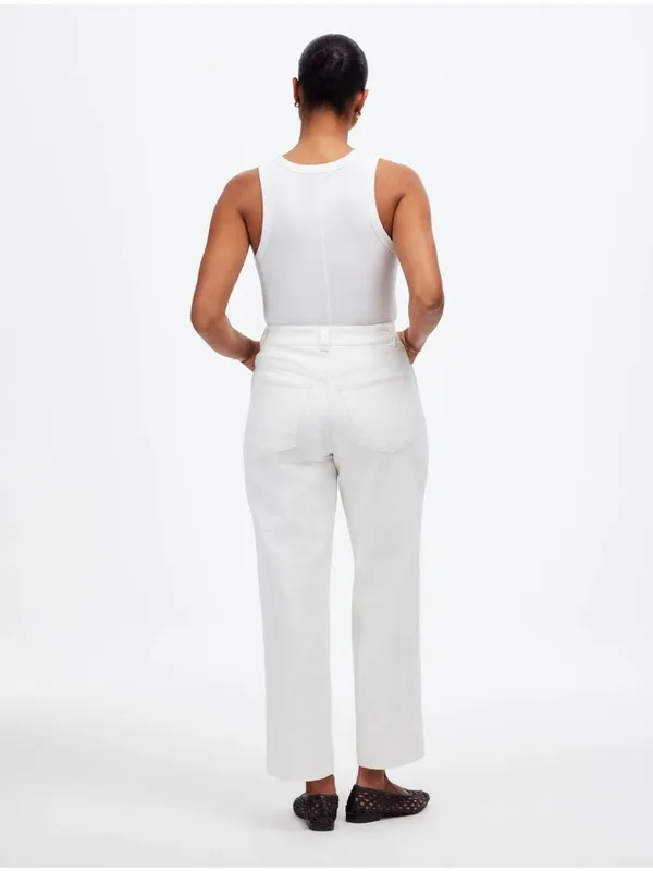 NWT Madewell The Curvy Perfect Vintage Wide-Leg Crop Jean in White - Size: 29 - Image 10