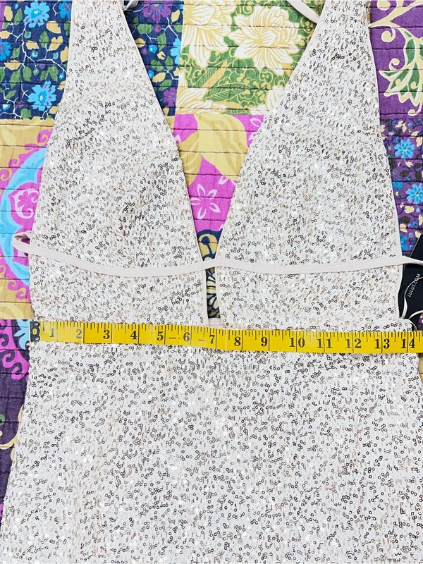 Lulu’s Wish Granted Beige Sequin Maxi Dress • Large • NWT - Image 10