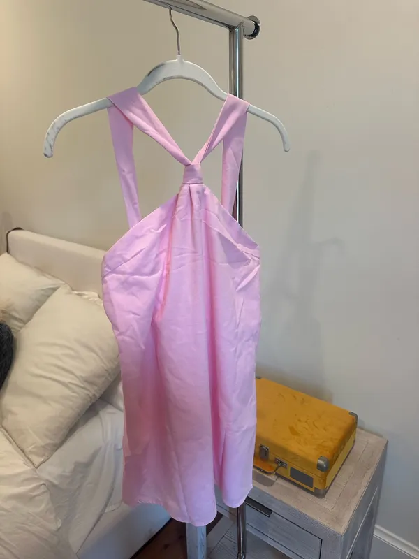 Peppermayo Keira Linen Mini Dress Pink - Image 2