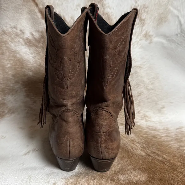 “Laredo” Burning Man‎ Cowboy Boots Vintage Size 7 B39 - Image 8