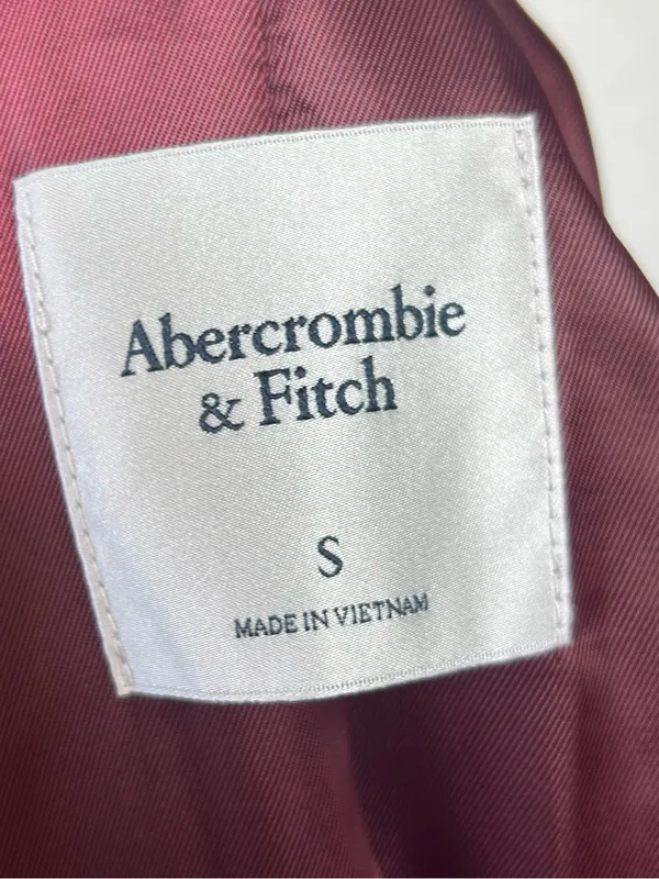 Abercrombie Wool Blend Blazer Jacket in Burgundy Size Small Officewear Preppy - Image 4