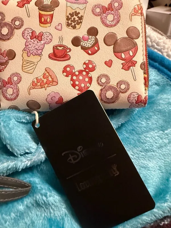 Disney Loungefly Mickey Mouse Snacks All-Over Print Zip Around Wallet - Image 2