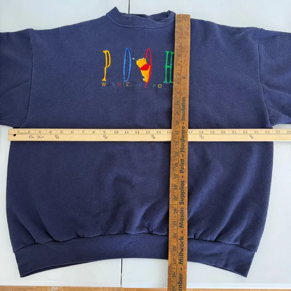 Vintage Disney Winnie the Pooh Sweatshirt XL Navy‎ Blue Brazos Sportswear USA - Image 6