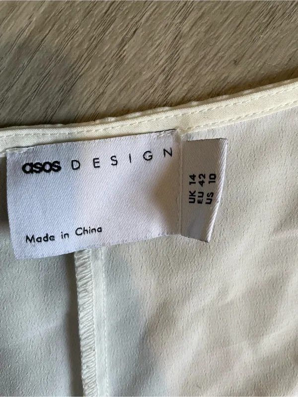 ASOS Cream V-Neck Short Sleeve Blouse - Image 2
