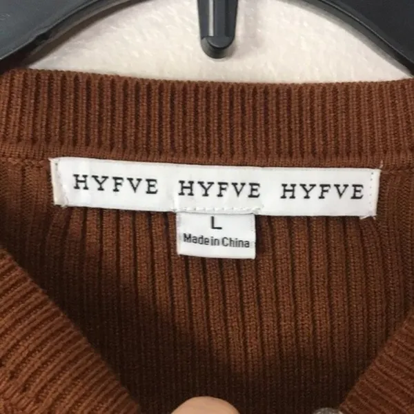 Hyfve brown puffer sleeves sweater dress size large ladies cute‎ modest - Image 10