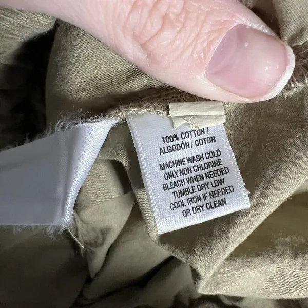 Lou & Grey Straight Taper Khaki Cargo Pants Women’s Size‎ XL Drawstring Green - Image 7