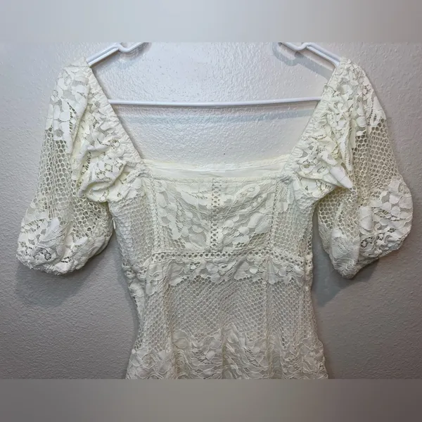 Free People Be Your Baby Lace Mini Dress‎ in Ivory Size XS - Image 7