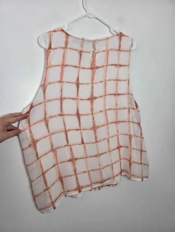 Apt.9 Pink Windowpane Print Camisole Sleeveless Blouse Preppy Plus Size XXL - Image 6