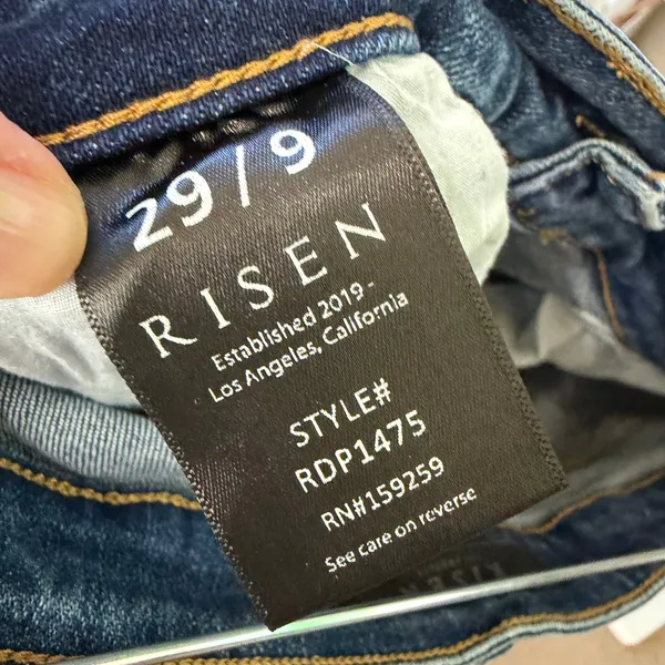 RISEN Denim Medium Wash Distressed High Rise Slim Straight Ankle Jeans Size 9/29 - Image 8