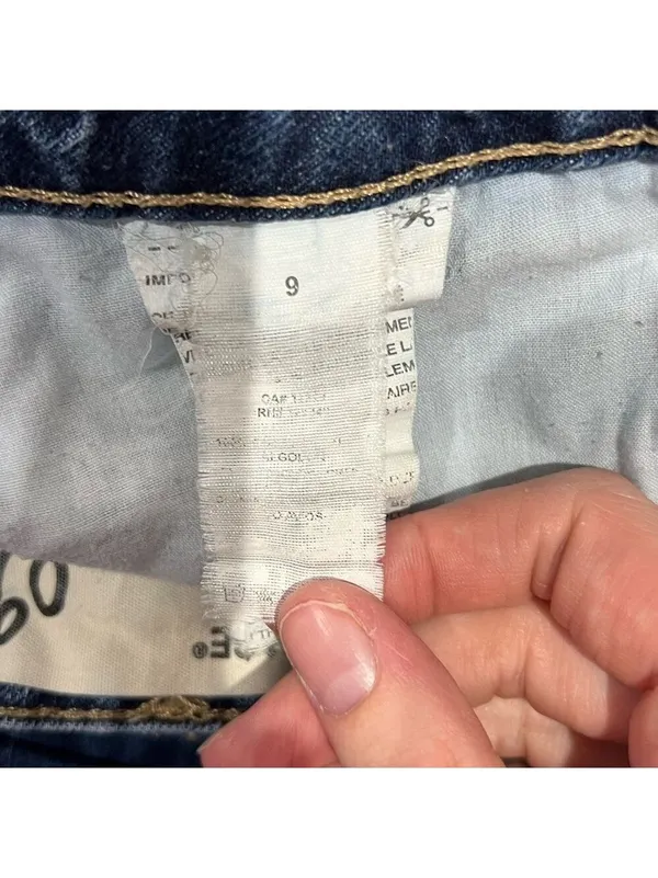 Garage Blue Denim Distressed Jean Shorts Frayed Hem - Image 5