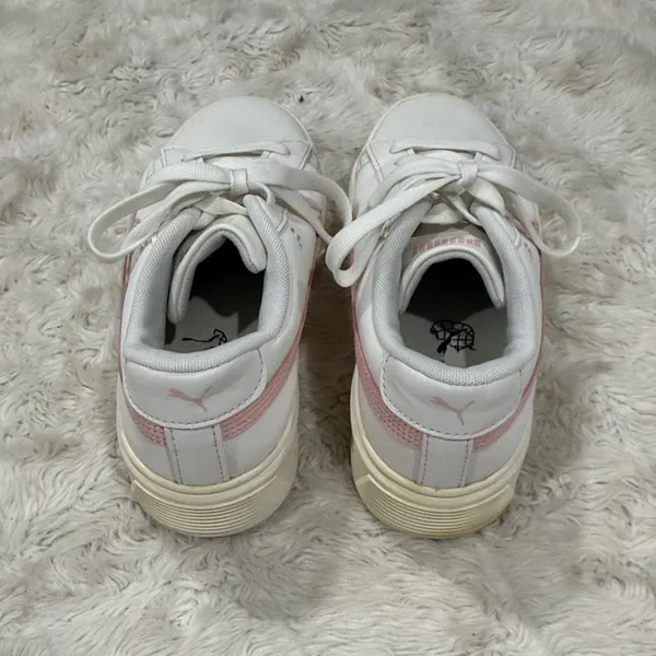 Puma Smash Platform V3 Retro Women's White and Light‎ Pink Sneakers Size 7.5 - Image 4