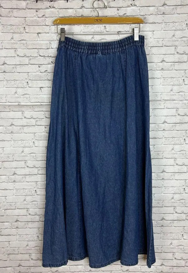 Vintage Southwest Canton Denim Basque Waist A line Maxi Skirt - Image 6