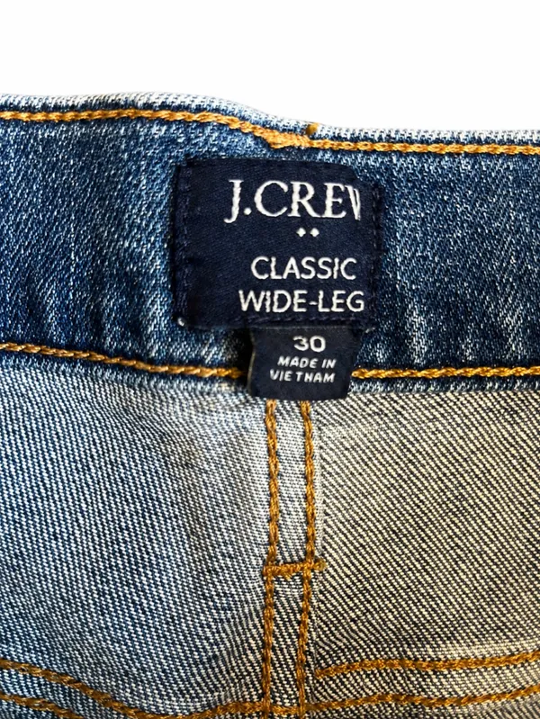 J.Crew Classic Wide-Leg Jeans Size 30 Light Wash High Rise Stretch Denim - Image 3