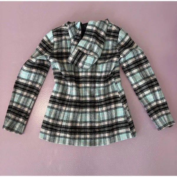New York & Company Women's Wool Plaid Toggle‎ Coat XS Multicolor Casual - Image 2