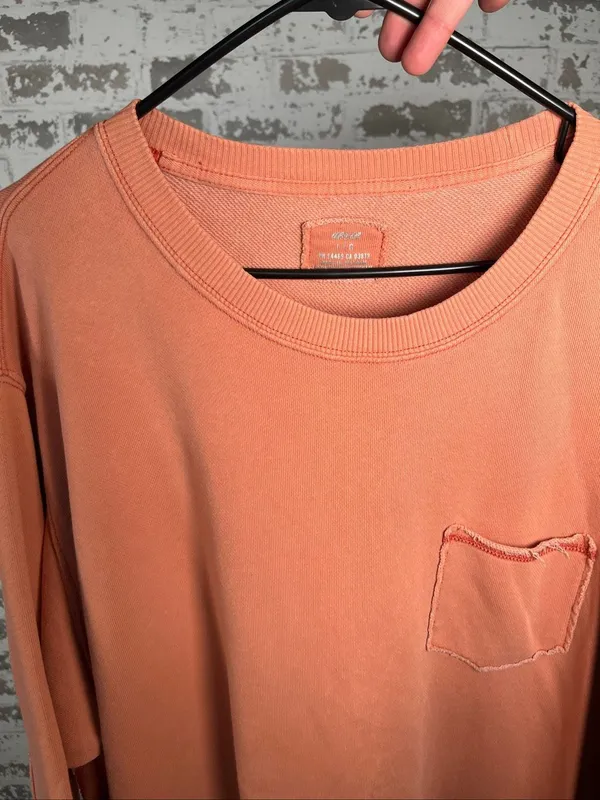 Aerie | women distressed peach crewneck pullover with pocket - Image 2