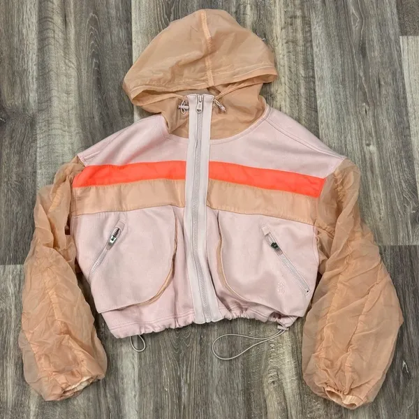 Free People FP Movement Summer Breeze Sweat Windbreaker Hoodie Jacket Women’s XS - Image 3