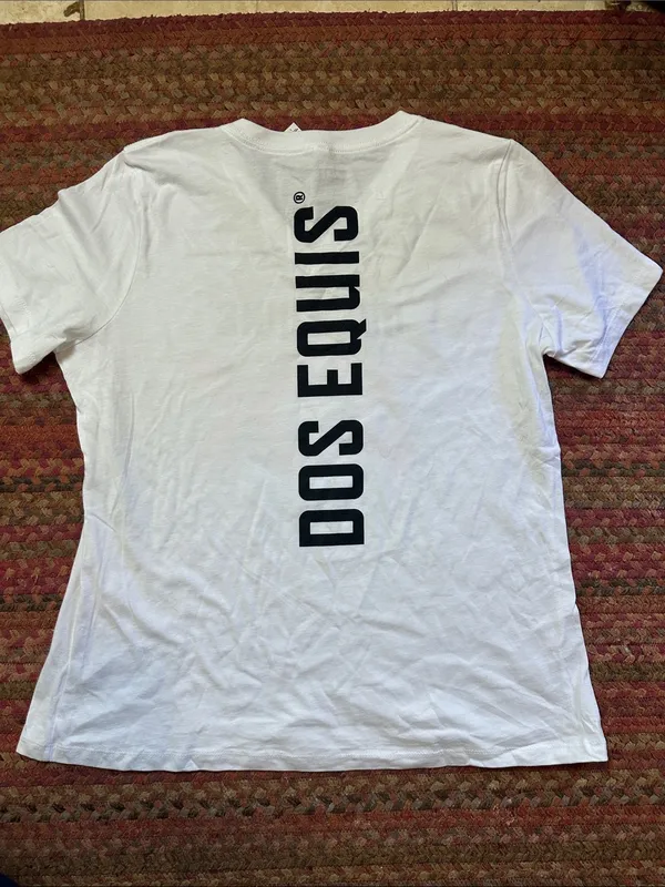 DOS XX BEER White V-Neck Logo T-Shirt - Image 3