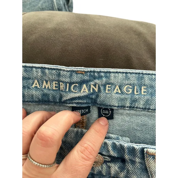 American‎ Eagle Curvy Super High Rise Baggy Straight Jeans Sz 8 - Image 8