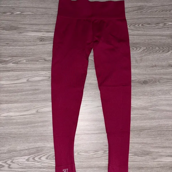 SET Active Dark Pink Ribbed Sculpt-flex Workout Set - Image 10