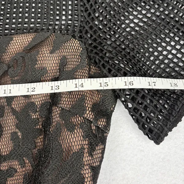 ELLIATT Velosity Midi Cocktail Dress Women's XS Black Neutral Lace Mesh Evening - Image 7