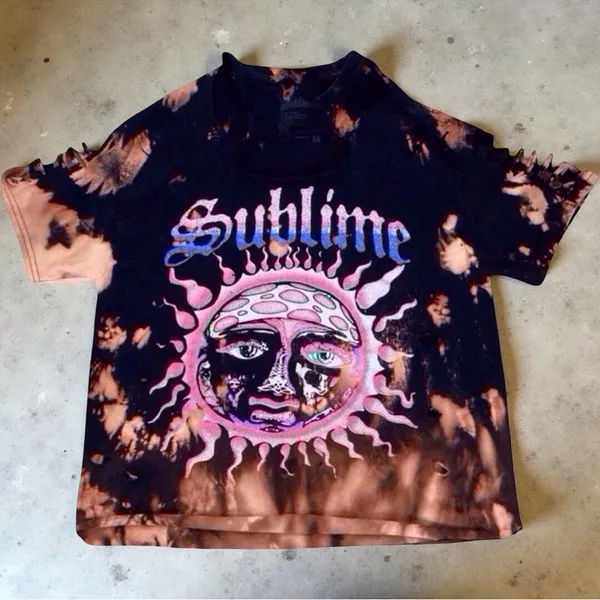 Sublime Bleach-Dye Band Tee | Distressed Grunge Fit - Image 8
