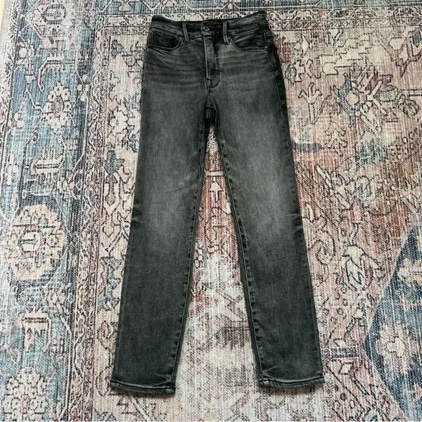 GOOD AMERICAN Good Legs Stovepipe Cigarette Denim Jeans in Black214 Size 2 - Image 4