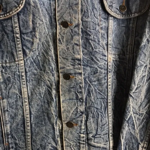 Vintage Tiger Fox Acid Wash Denim Jean Jacket size large‎ oversized - Image 4