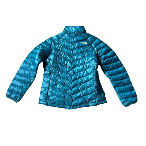 The North Face Down Puffer Coat Turquoise - Image 2