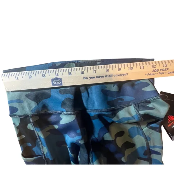 New Balance Womens Blue Camo High Rise Pocket Leggings‎ WP13471X Fast Drying S - Image 5