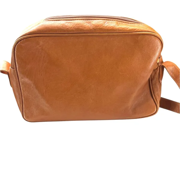 Vintage 90's Lladro purse Bag Shoulder Crossbody Woven Leather Brown Brass - Image 4